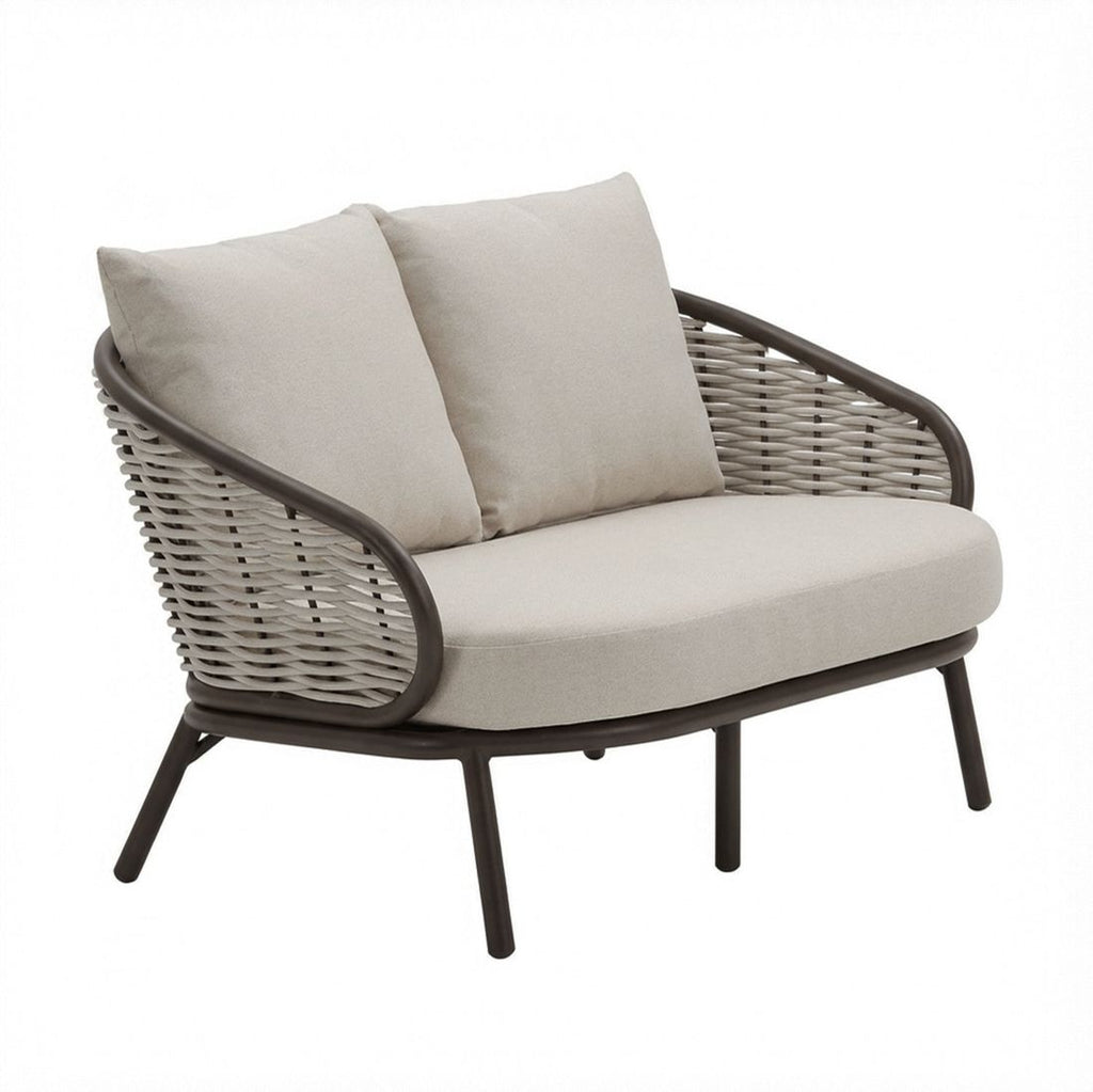 Hagesofa Pine Key aluminium/polyrotting 145 cm nærbilde av flettverk