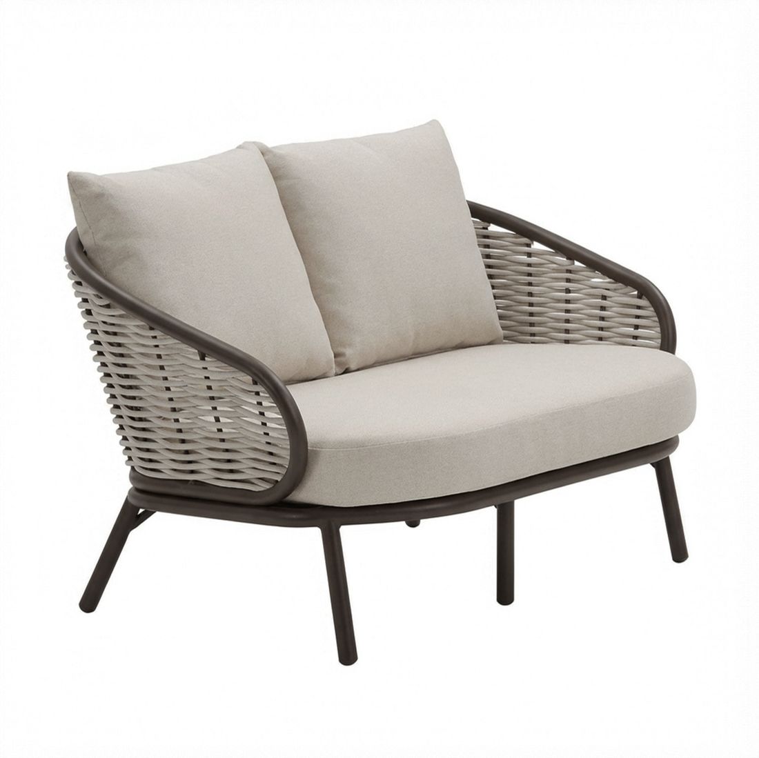 Hagesofa Pine Key aluminium/polyrotting 145 cm nærbilde av flettverk