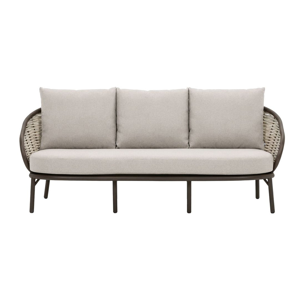 Detalj av polyrattan fletting på Hagesofa Pine Key