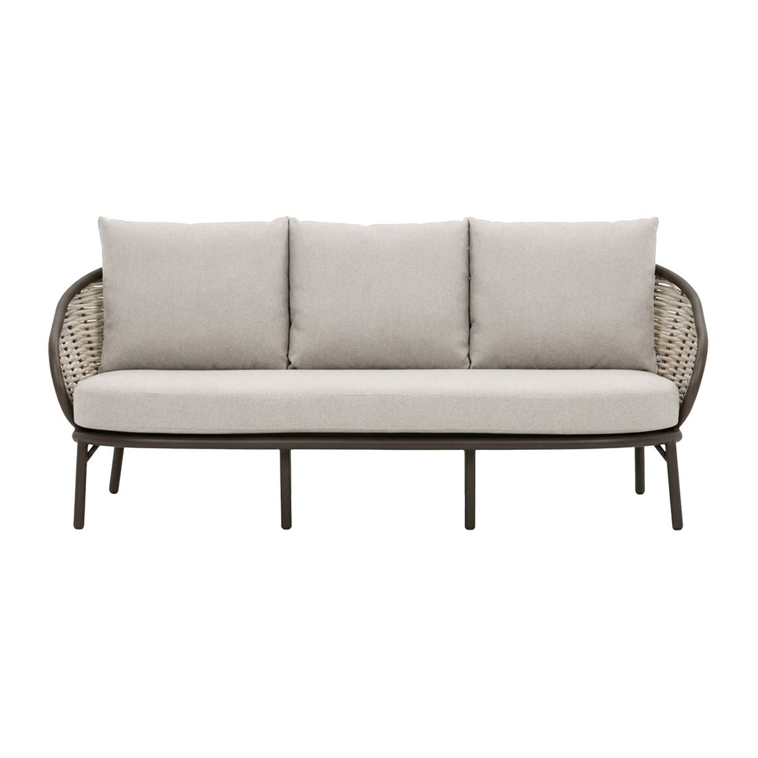 Detalj av polyrattan fletting på Hagesofa Pine Key