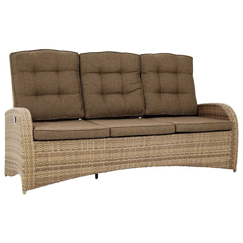 Hagesofa Rabida Comfort polyrotting 210 cm regulerbar rygg forfra