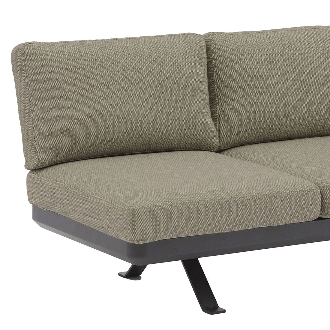 Nærbilde av Olefin stoff på Hagesofa Sky Lounge aluminium olefin 207 cm