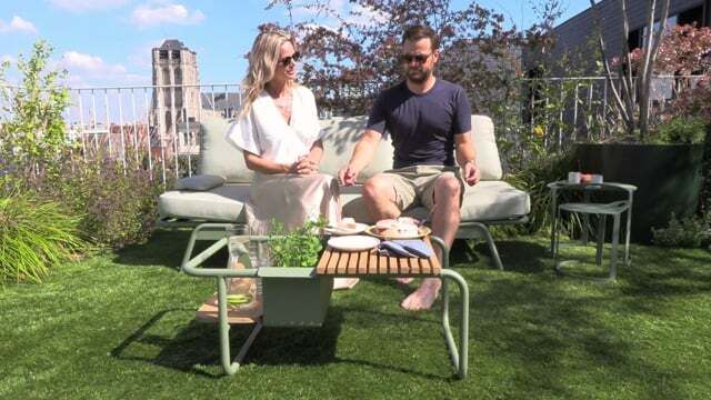 Hagesofa Somerset aluminium/Sunproof 198 cm forfra