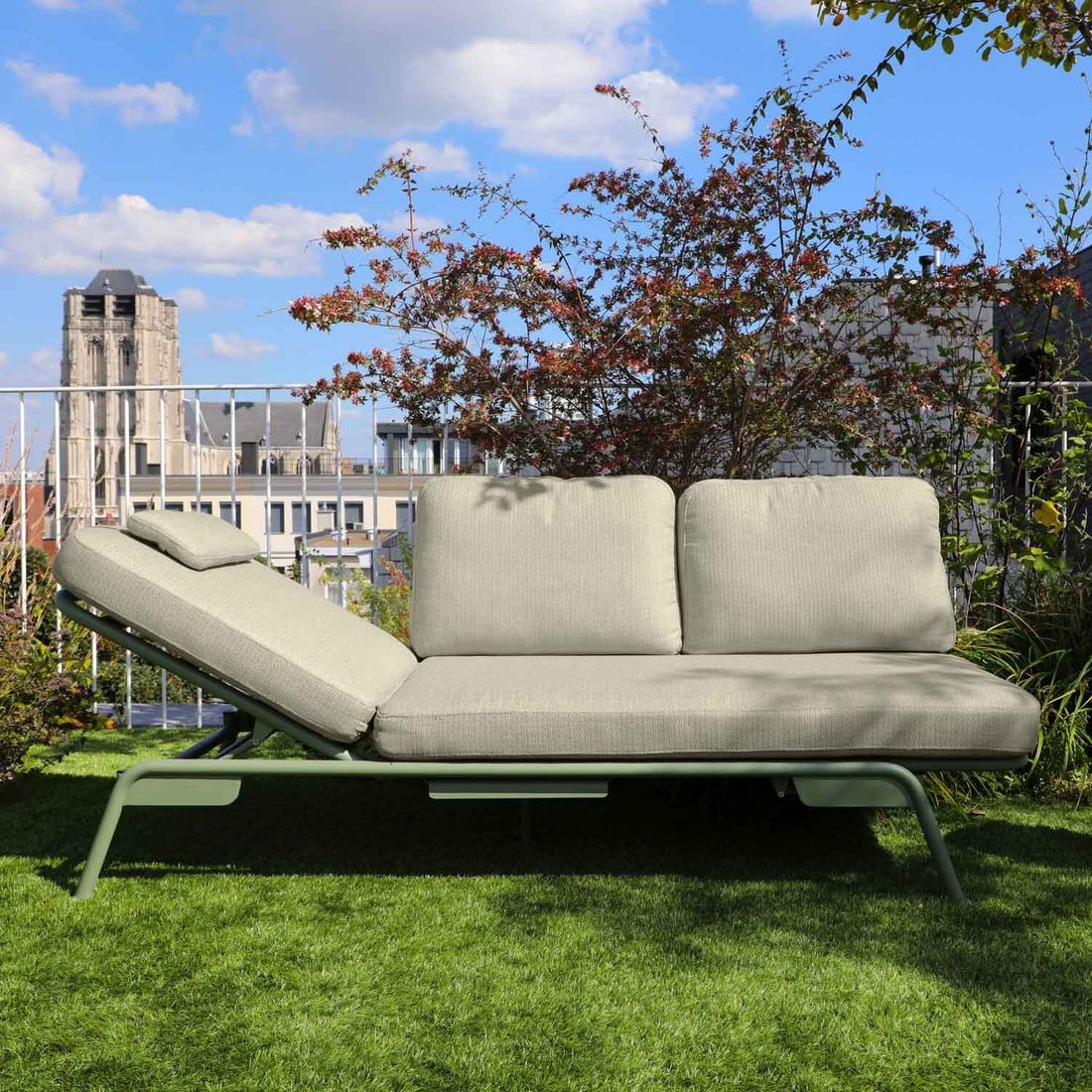 Hagesofa Somerset aluminium/Sunproof 198 cm bakside