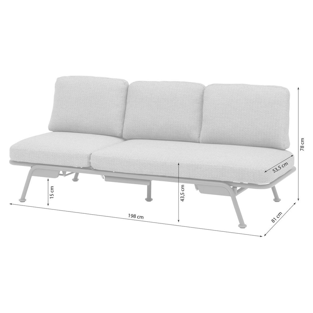 Montert Hagesofa Somerset aluminium/Sunproof 198 cm i hage