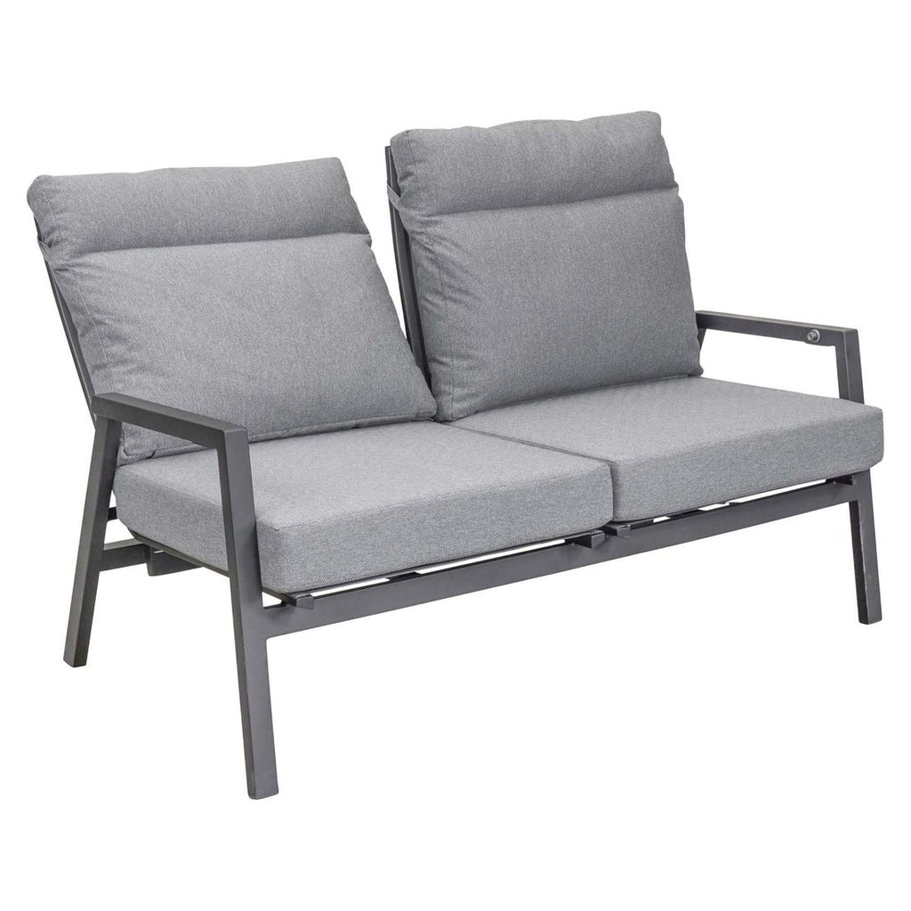Montert Hagesofa Sondrino regulerbar rygg aluminium 152 cm i hagemiljø