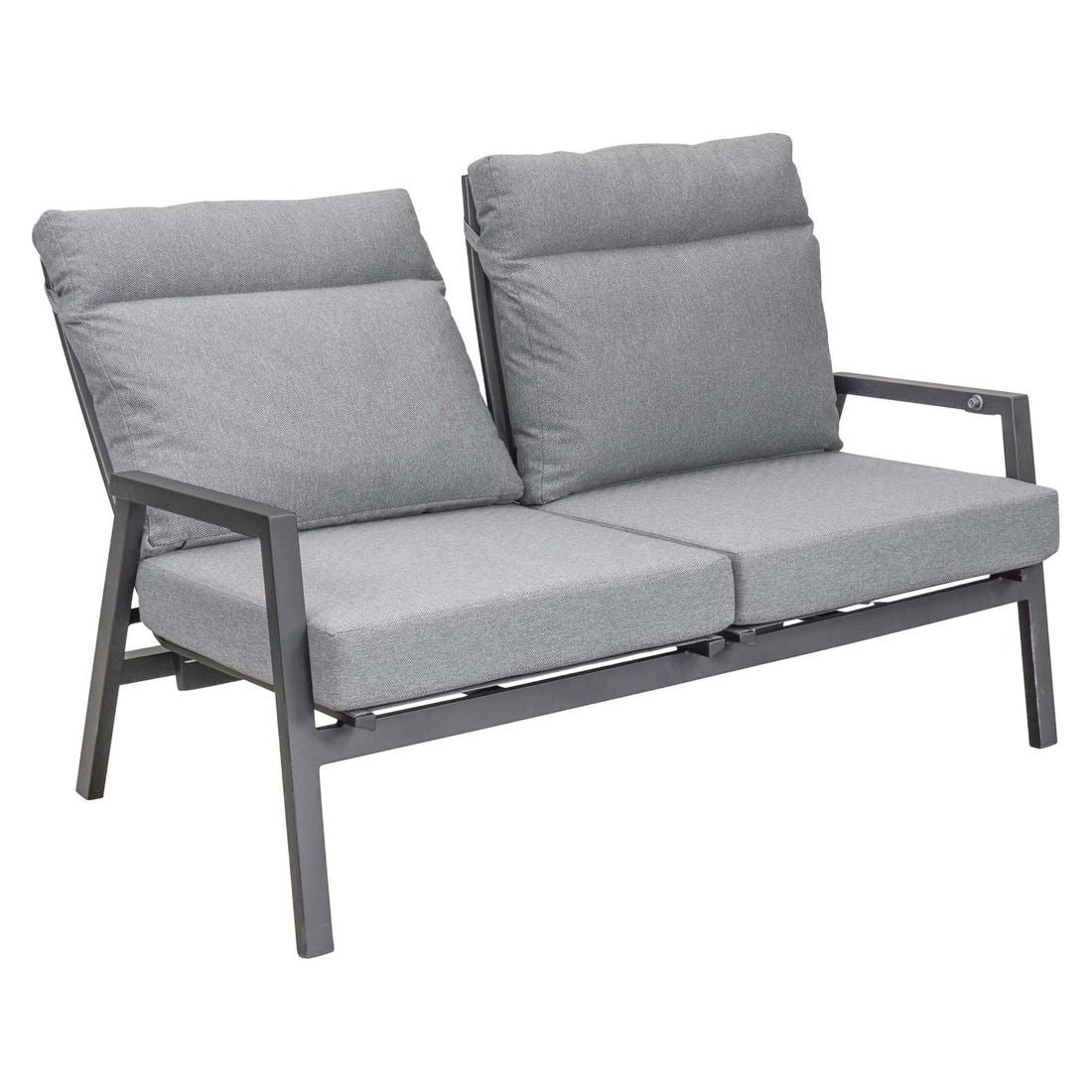 Montert Hagesofa Sondrino regulerbar rygg aluminium 152 cm i hagemiljø