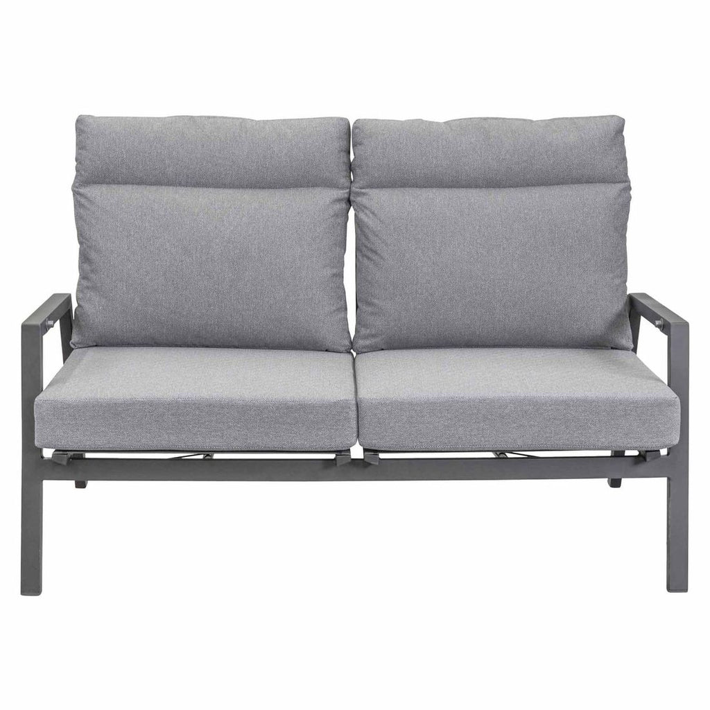 Nærbilde av ryggjustering på Hagesofa Sondrino regulerbar rygg aluminium 152 cm