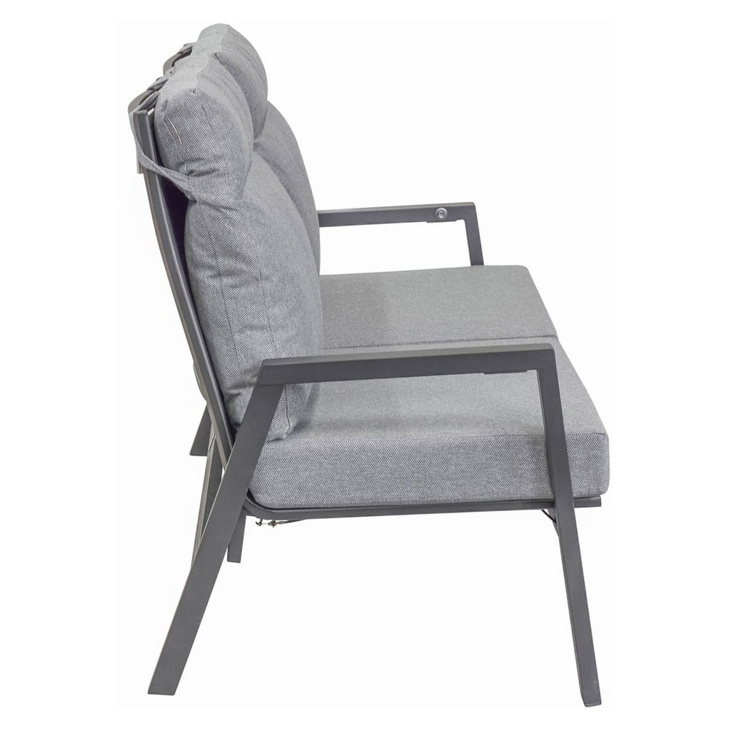 Sideprofil av Hagesofa Sondrino regulerbar rygg aluminium 152 cm