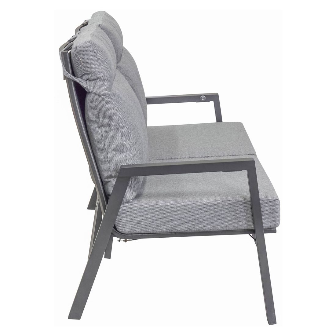 Sideprofil av Hagesofa Sondrino regulerbar rygg aluminium 152 cm