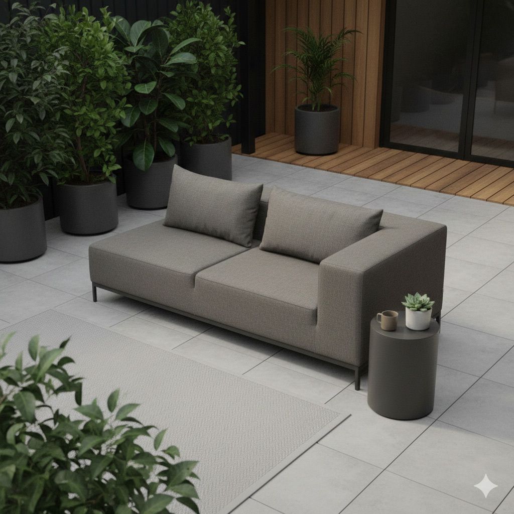 Hagesofa Taavi aluminium/Sunbrella 203x99 cm front