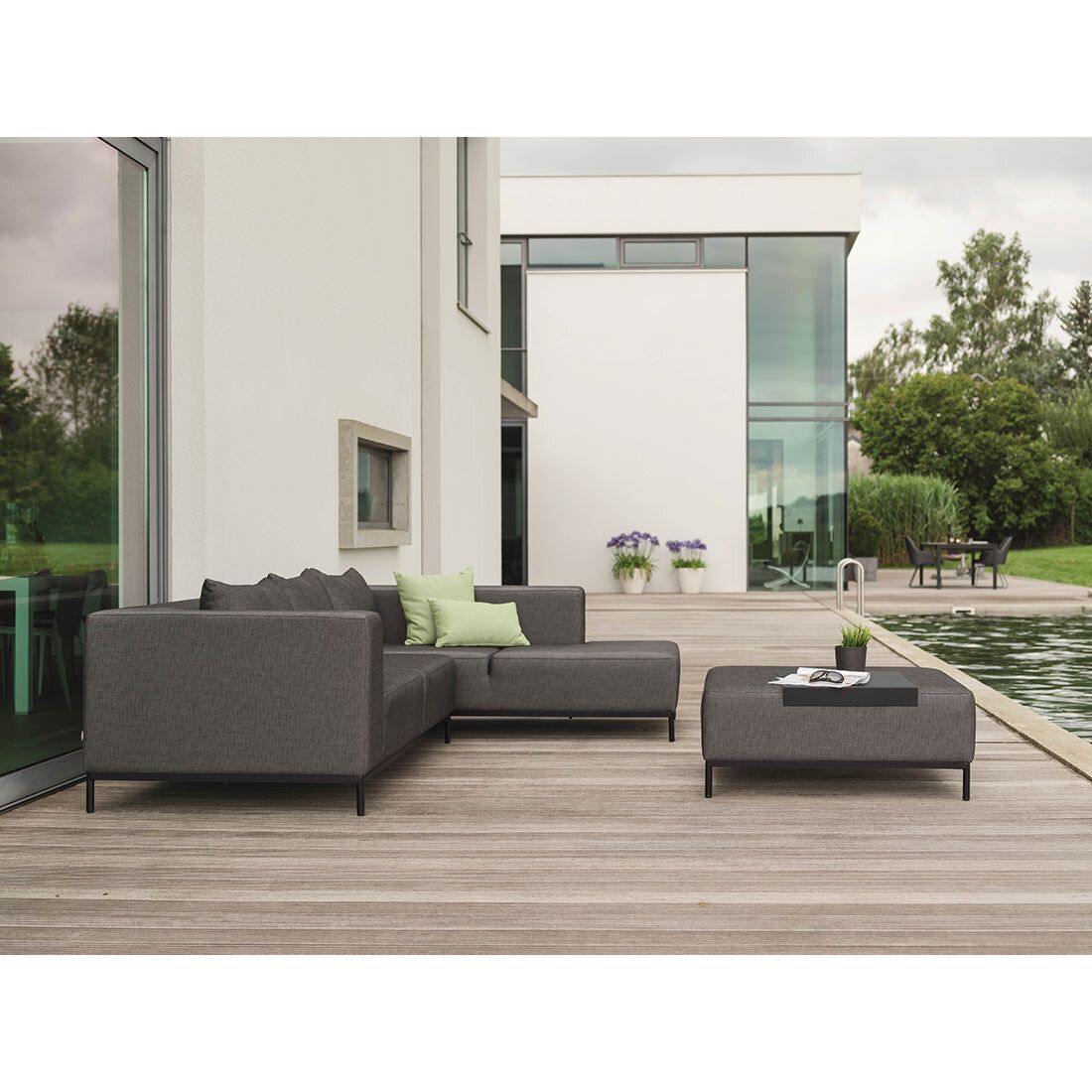 Sittekomfort på Hagesofa Taavi aluminium/Sunbrella 203x99 cm