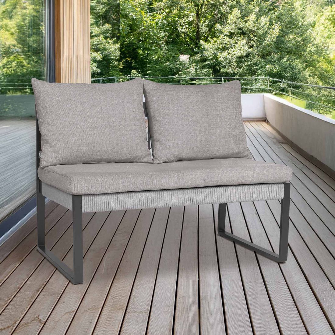 Hagesofa Tammo aluminium tau 110 cm bakside