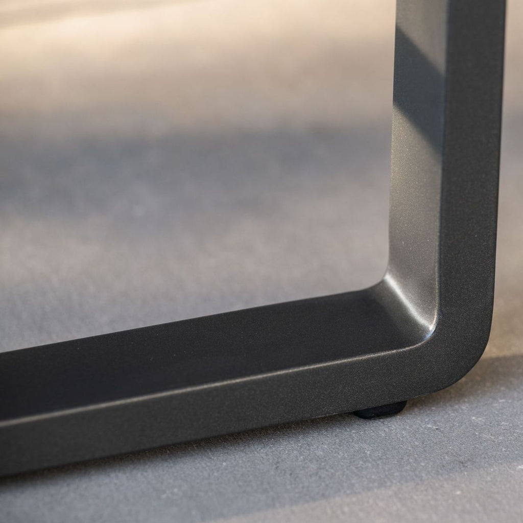 Hagesofa Tammo aluminium tau 110 cm med granitgrå puter