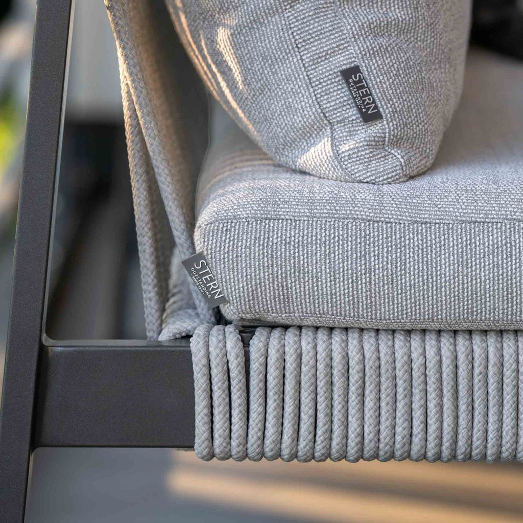 Hagesofa Tammo aluminium tau 110 cm sett fra siden