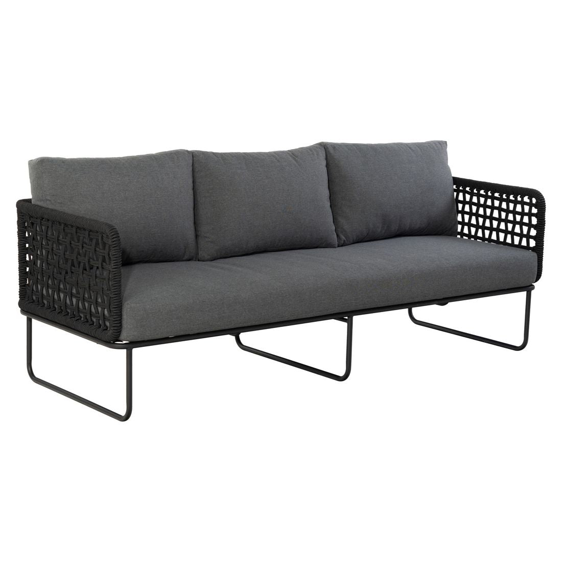 Hagesofa Tender stål tau olefin 210 cm bakside