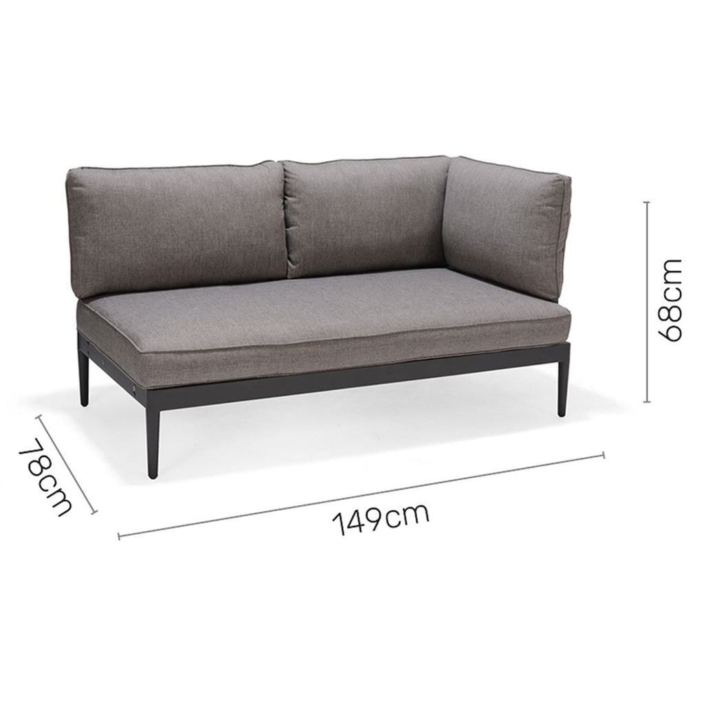 Hagesofa Topaz aluminium/olefin 149 cm detalj av stoff
