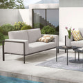 Hagesofa Toskana aluminium/olefin 185 cm antrasitt forfra