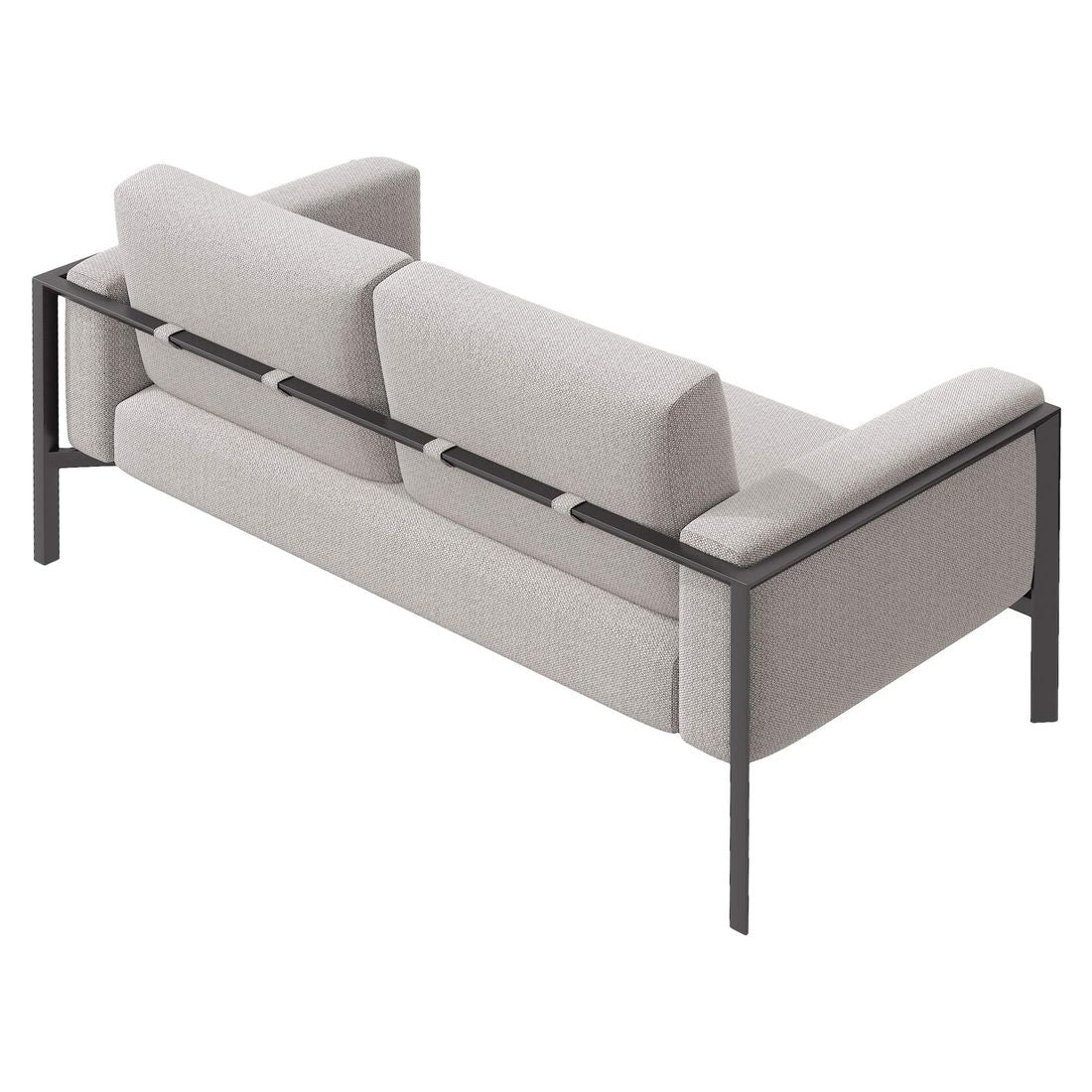 Montert Hagesofa Toskana aluminium/olefin 185 cm antrasitt på terrasse