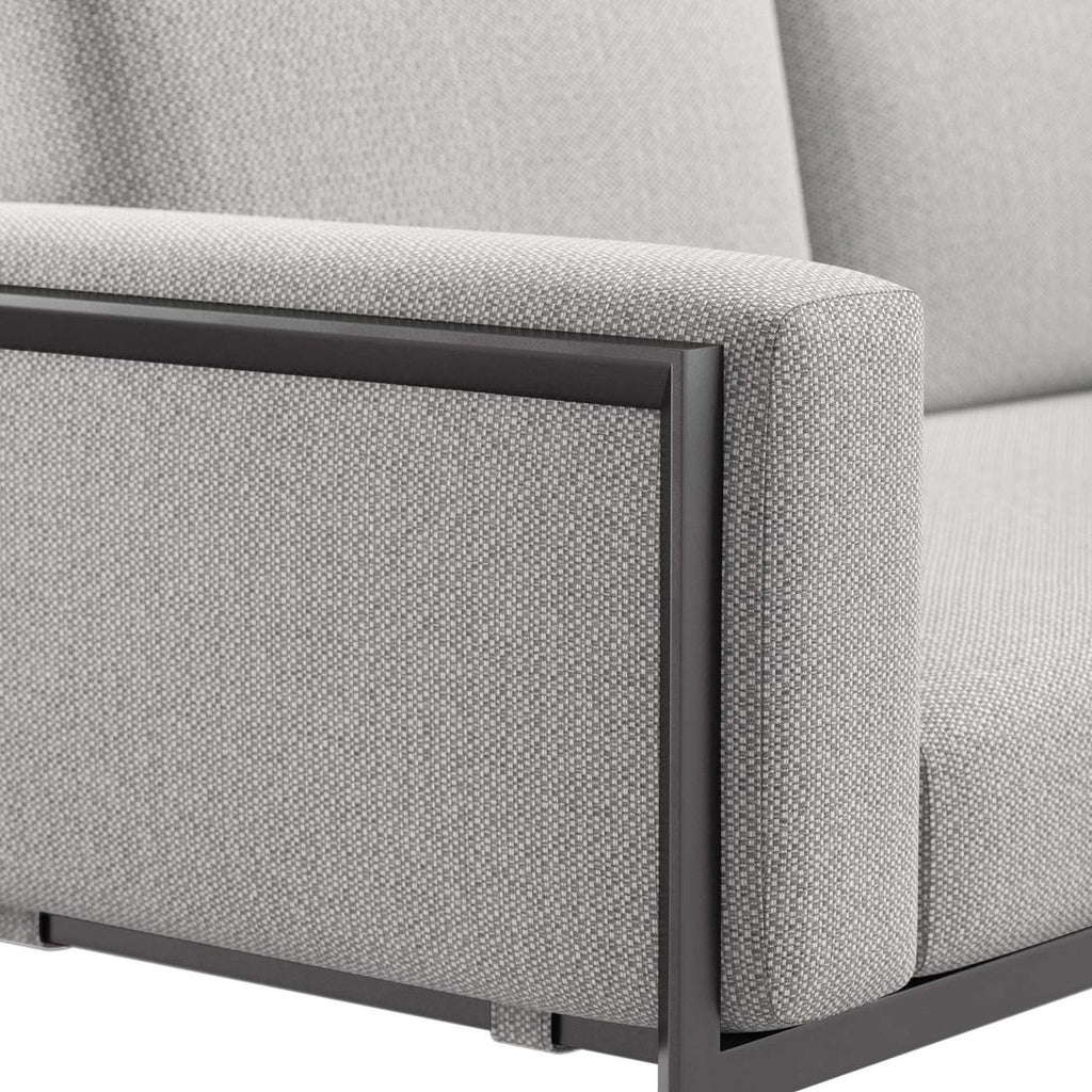 Hagesofa Toskana aluminium/olefin 185 cm antrasitt sett fra siden
