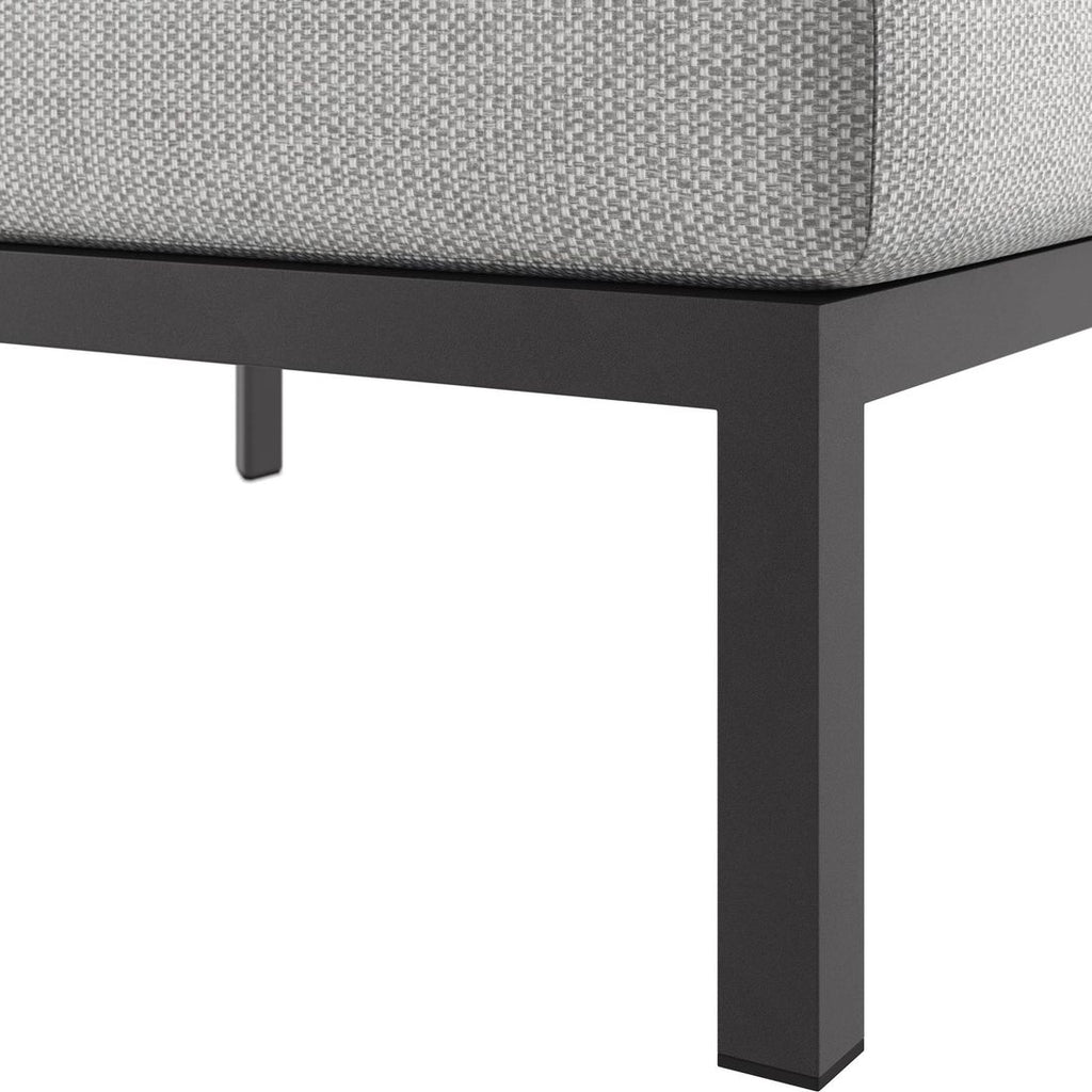Detalj av ben på Hagesofa Toskana aluminium/olefin 185 cm antrasitt