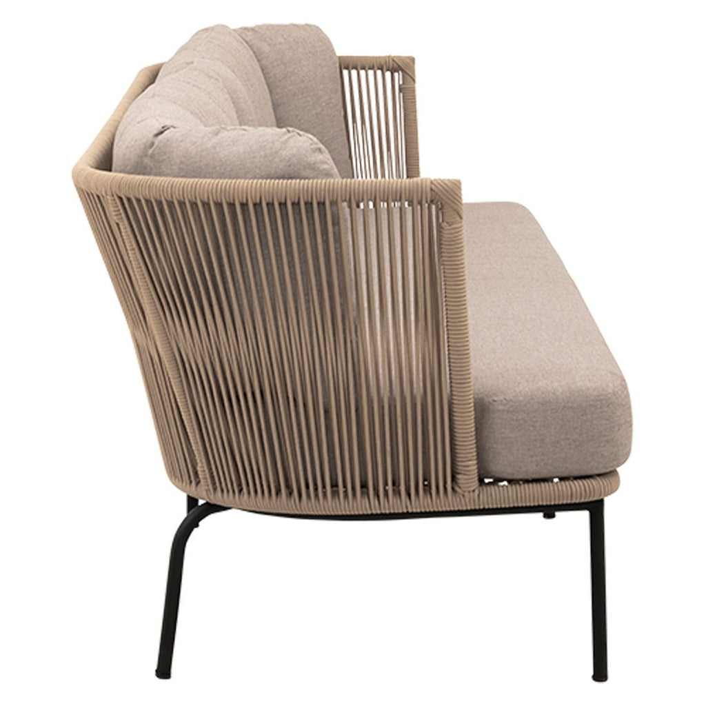 Nærbilde av stoff på Hagesofa Touch stål tau polyester