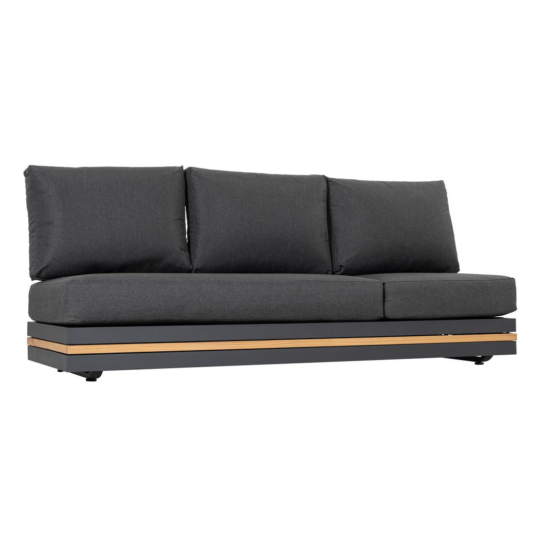 Hagesofa Triest aluminium/teak/kunstfiber 198 cm bakside