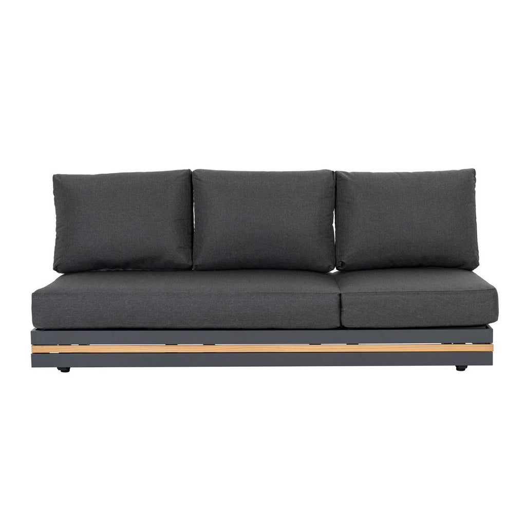 Hagesofa Triest aluminium/teak/kunstfiber 198 cm detalj av kunstfiber stoff
