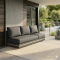 Hagesofa Triest aluminium/teak/kunstfiber 198 cm front