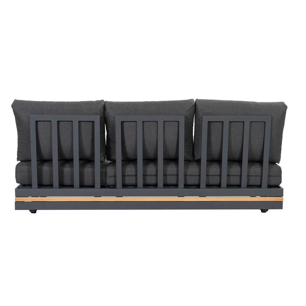 Hagesofa Triest aluminium/teak/kunstfiber 198 cm i hage miljø