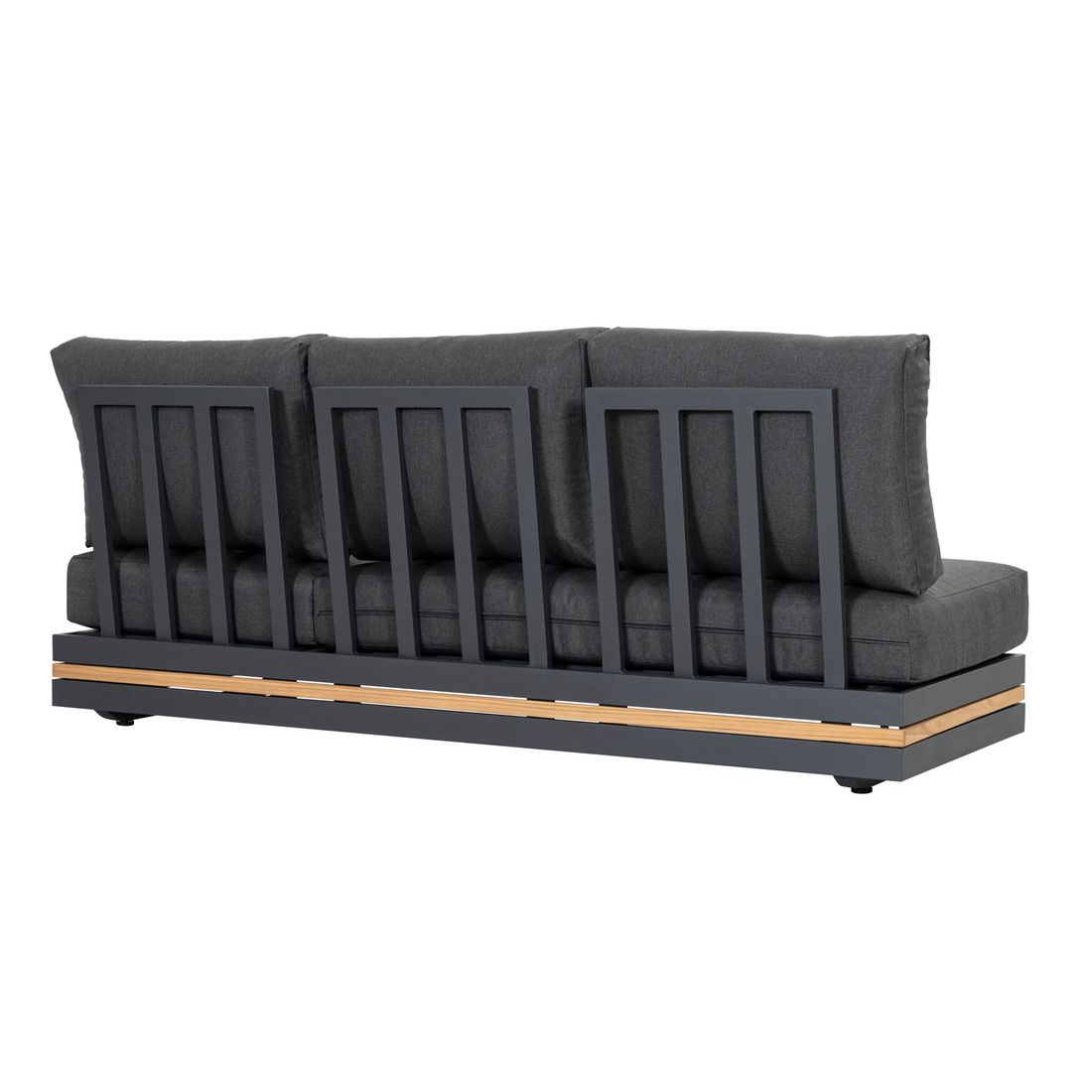 Hagesofa Triest aluminium/teak/kunstfiber 198 cm med relaxfunksjon