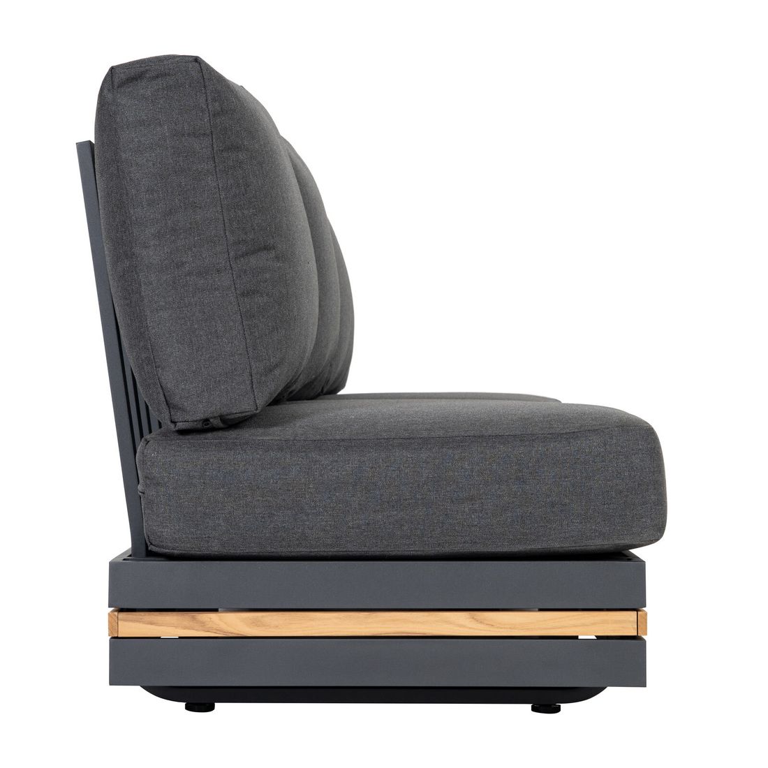 Hagesofa Triest aluminium/teak/kunstfiber 198 cm sett fra siden