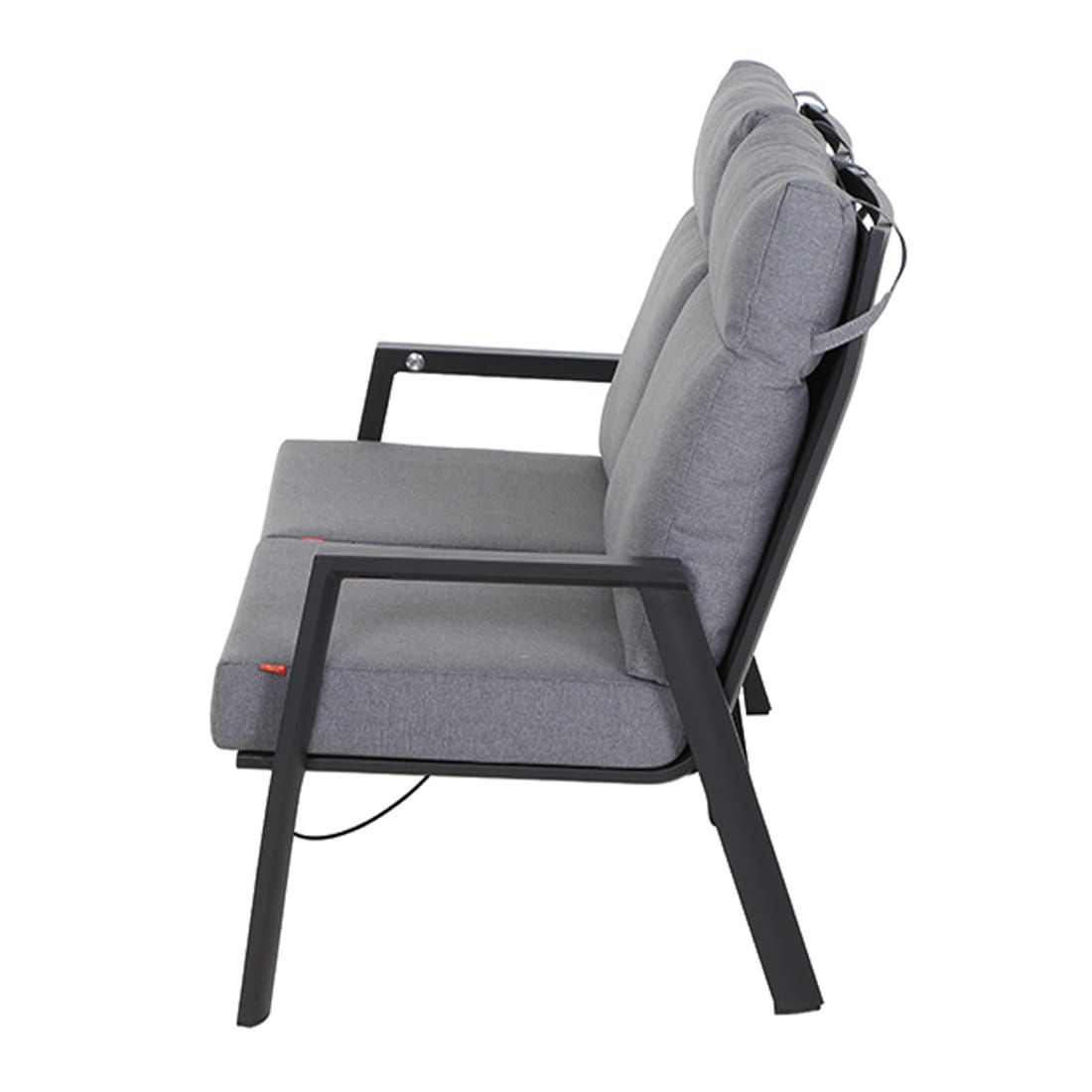 Hagesofa Valencia justerbar aluminium 152 cm - Siena Garden montert på terrasse
