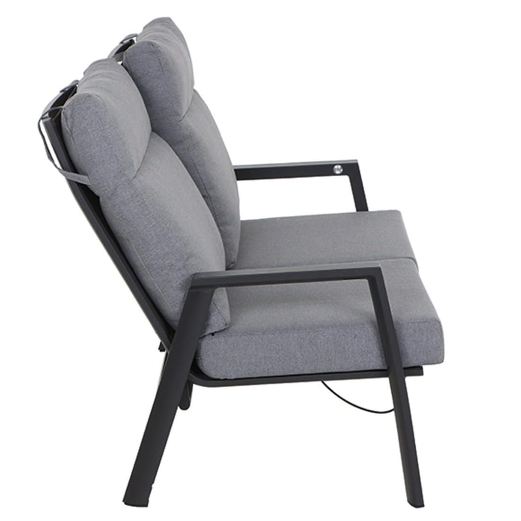 Hagesofa Valencia justerbar aluminium 152 cm - Siena Garden justering av ryggstøtte