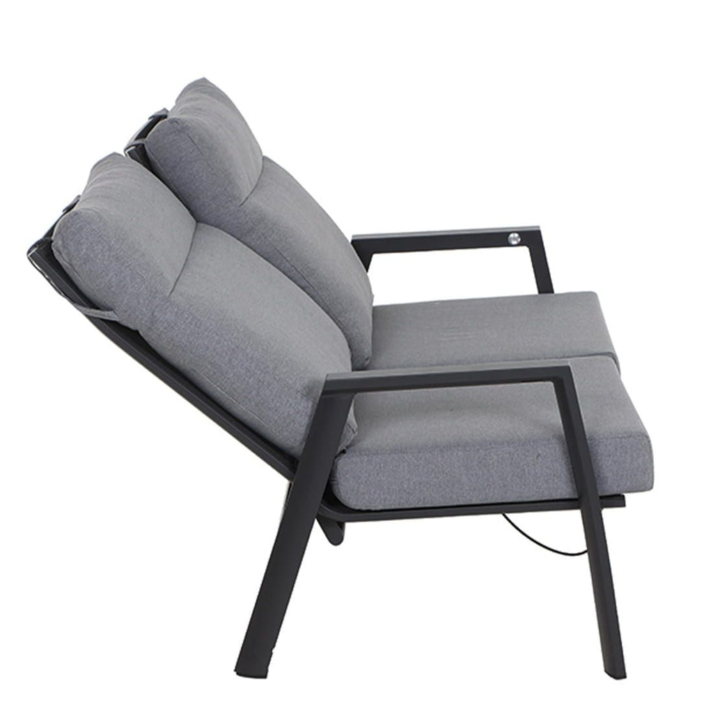 Hagesofa Valencia justerbar aluminium 152 cm - Siena Garden visning av armstøtte