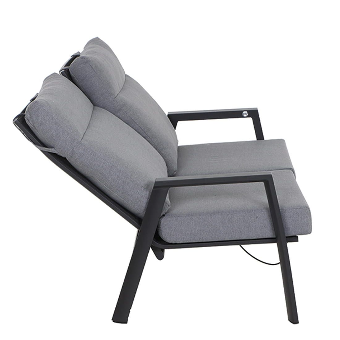 Hagesofa Valencia justerbar aluminium 152 cm - Siena Garden visning av armstøtte