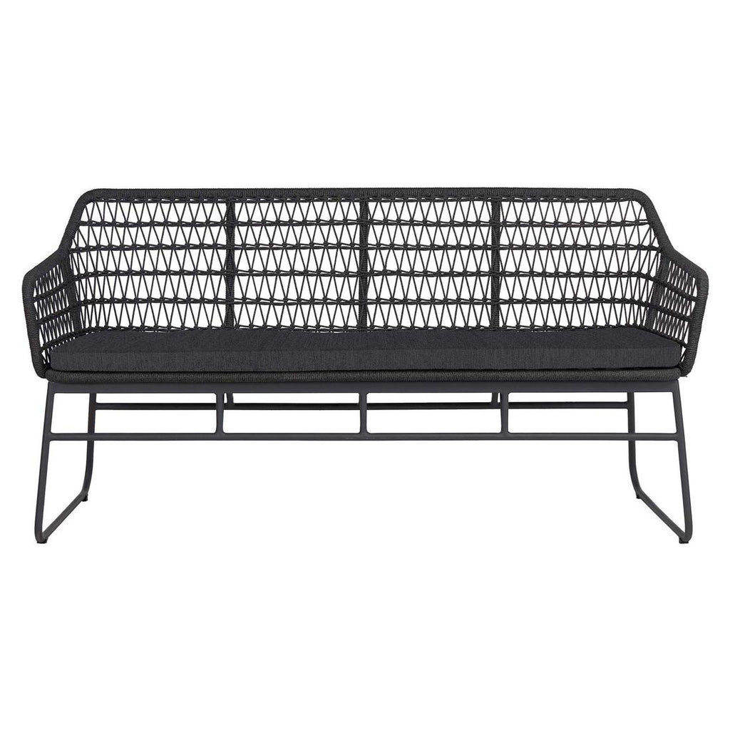 Hagesofa Verona aluminium tau olefin 190 cm montert på terrasse