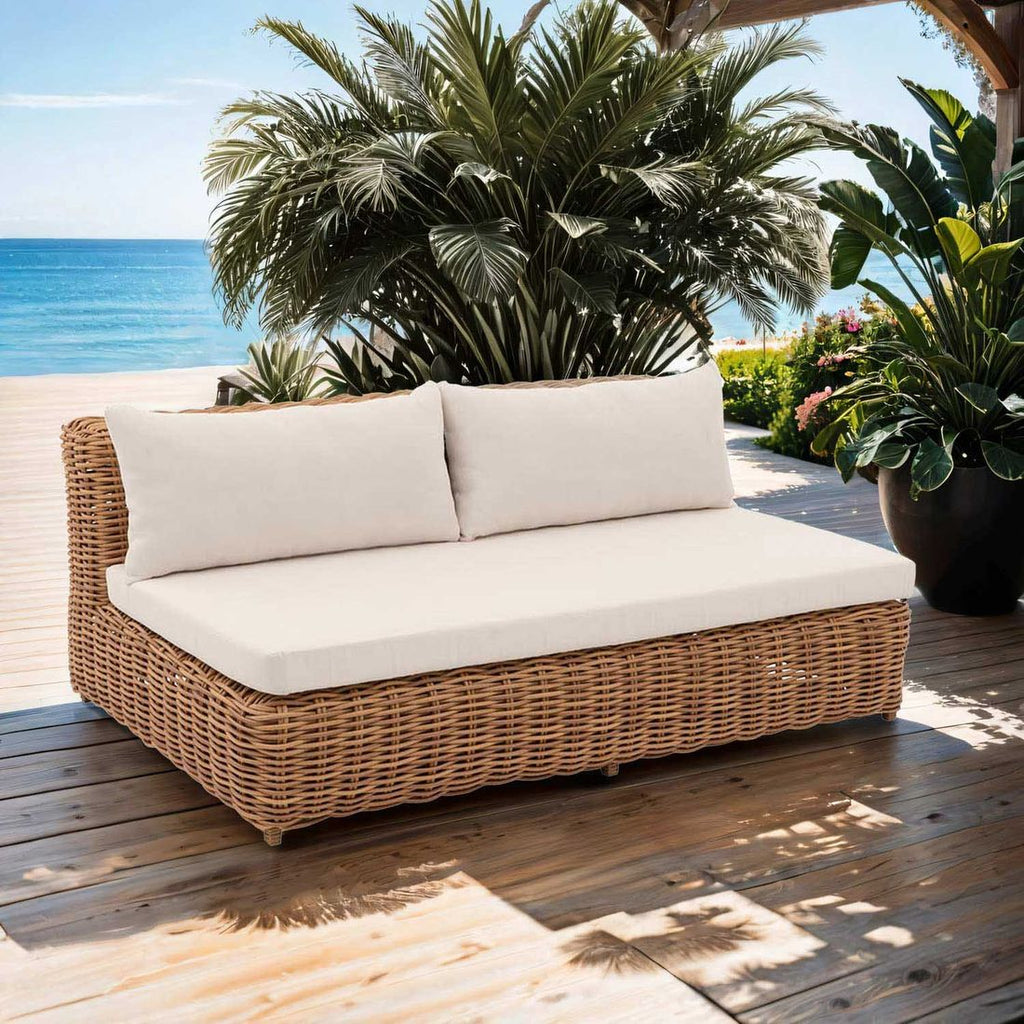 Hagesofa Versailles polyrotting flettverk 180 cm forfra