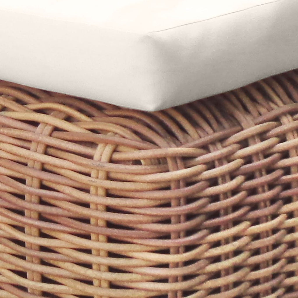 Hagesofa Versailles polyrotting flettverk 180 cm med puter i cream farge