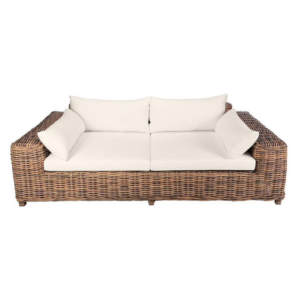 Nærbilde av polstring på Hagesofa Versailles polyrotting/flettverk 225 cm