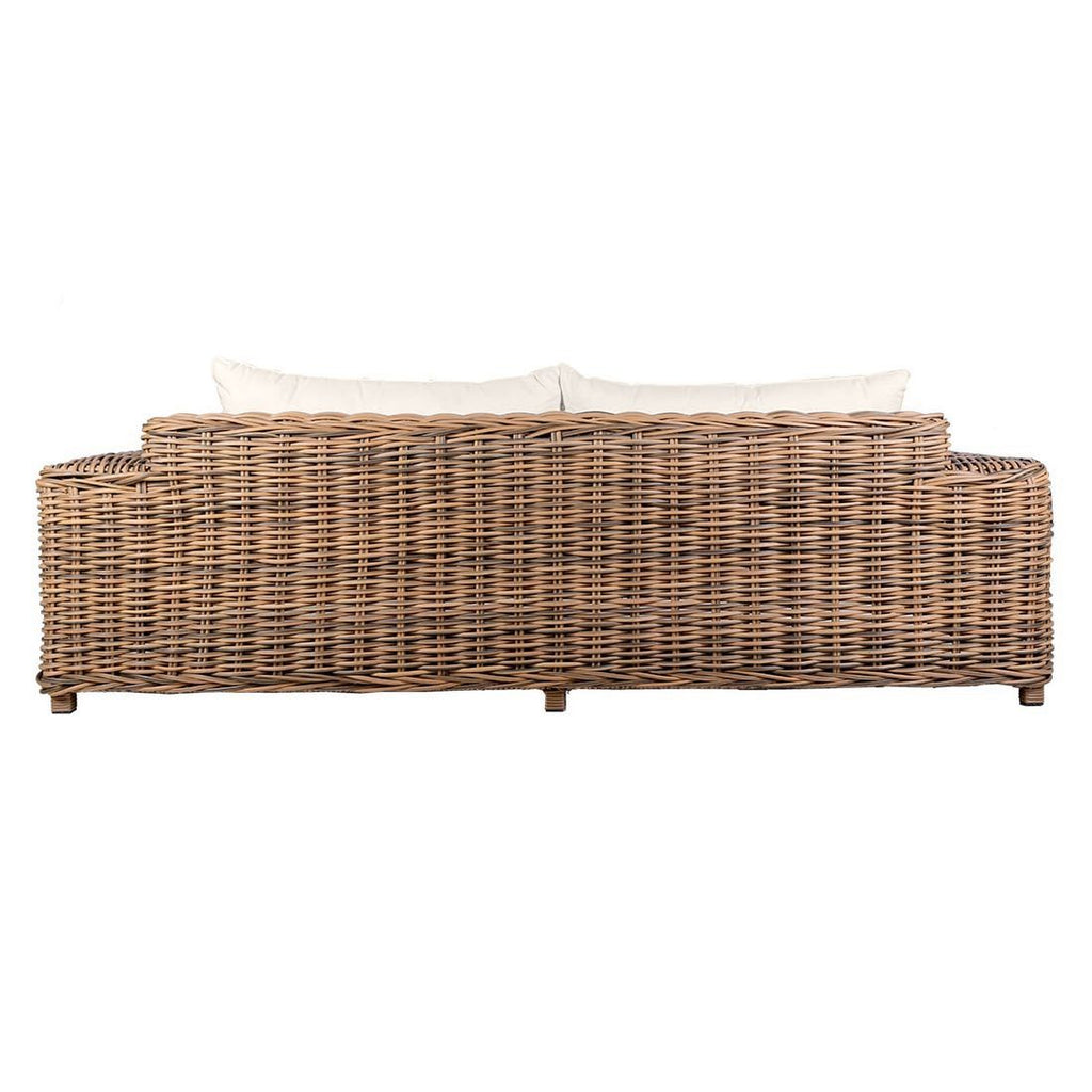 Sideprofil av Hagesofa Versailles polyrotting/flettverk 225 cm