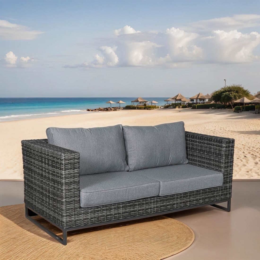 Hagesofa Vivera aluminium/polyrotting 174 cm forfra