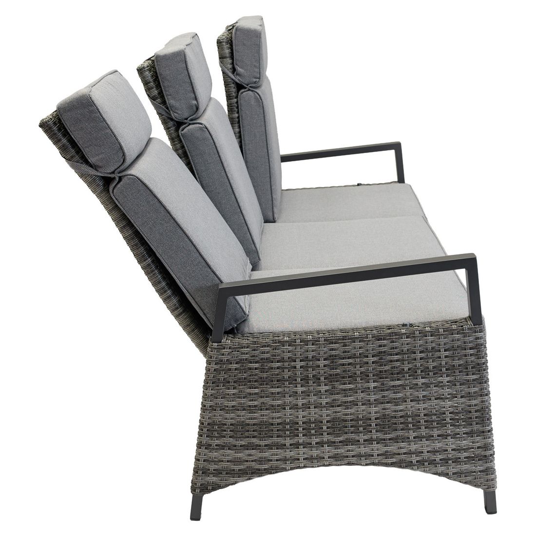 Hagesofa Vivera polyrotting med puter i Omega-Anthrazit/Salt&Pepper