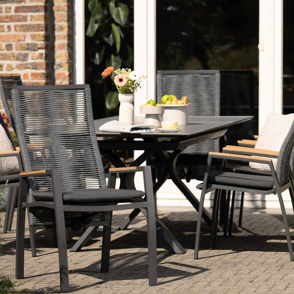 Hagestol 7011 aluminium regulerbar rygg med pute - Interliving