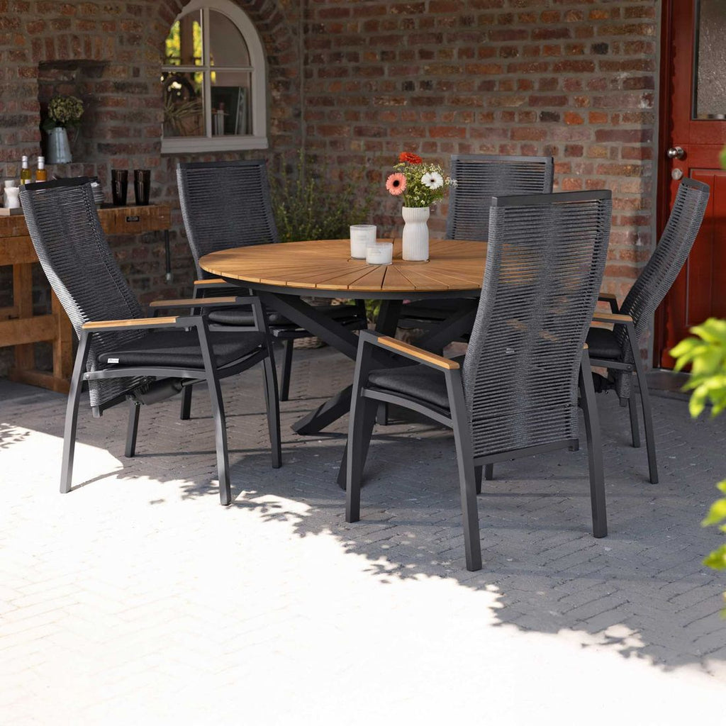 Hagestol 7011 aluminium regulerbar rygg med pute - Interliving