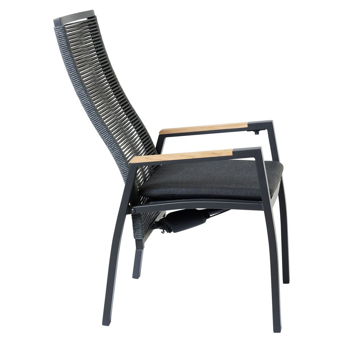 Hagestol 7011 aluminium regulerbar rygg med pute montert på terrasse