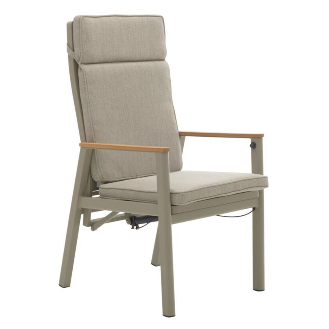 Hagestol 7014 aluminium med justerbar sittedybde forfra