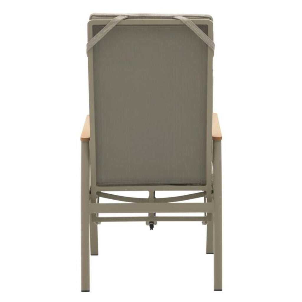 Hagestol 7014 aluminium med justerbar sittedybde sett fra siden
