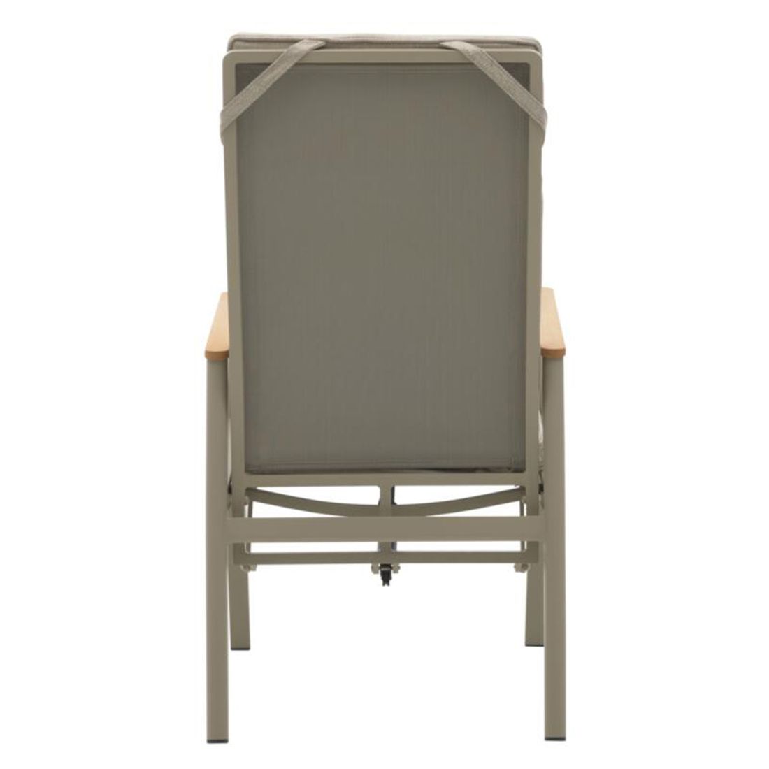 Hagestol 7014 aluminium med justerbar sittedybde sett fra siden