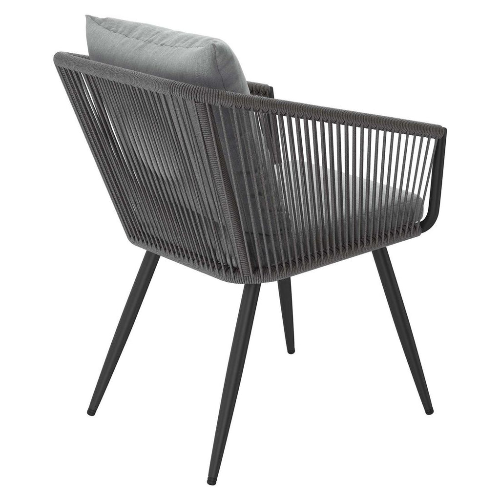 Hagestol Alex aluminium med puter tau 58x64 cm sideprofil
